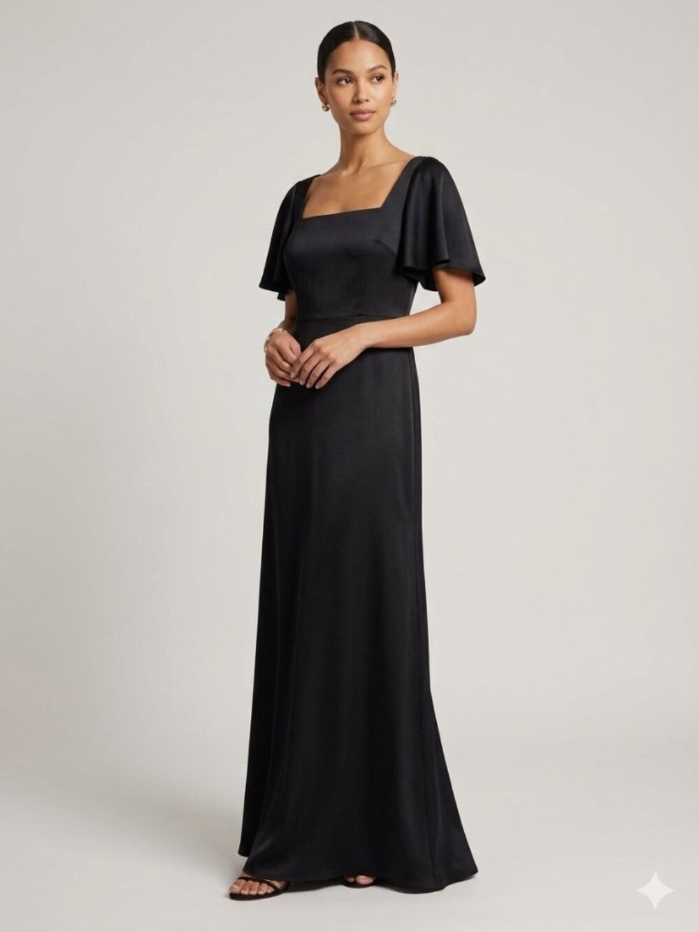 Sachin + Babi Square Neck Aurora Black Maxi Formal Dress Size 6